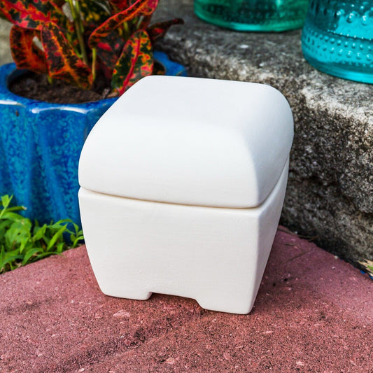 Smooth Jewelry Ring Box 4" Ceramic Bisque Ready To Paint Pottery