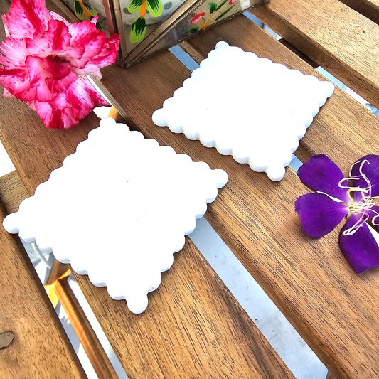 Set of two Stamp Tiles 3" Ceramic Bisque Ready To Paint Pottery