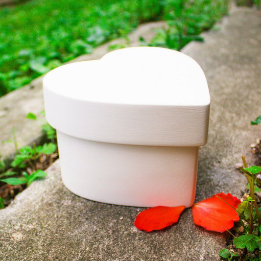 Smooth Heart Box 5x5 Valentines Ceramic Bisque Ready To Paint Pottery