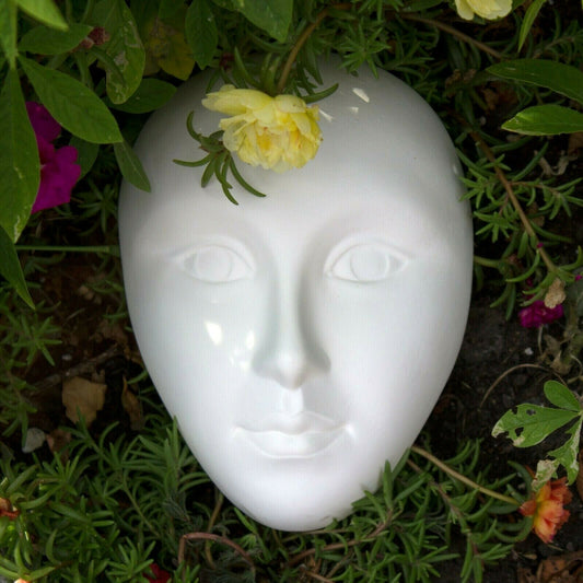 Smooth Simple Mask 7x5  Ceramic Bisque Ready To Paint Pottery