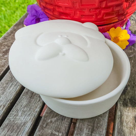 Santa Head Box 5" Ceramic Bisque Ready To Paint Pottery+