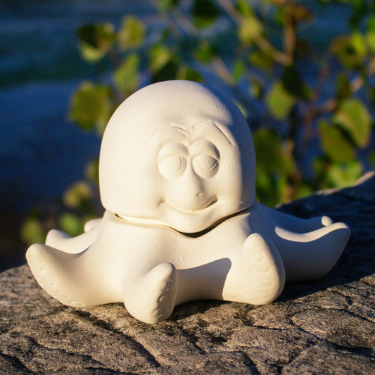 Bubbly Octopus Box 6x4 Ceramic Bisque Ready To Paint Pottery