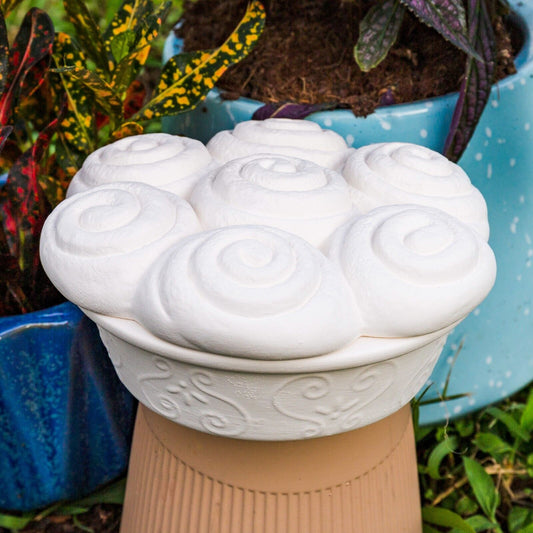 Cinnamon Roll Pie Box 6" Ceramic Bisque Ready To Paint Pottery
