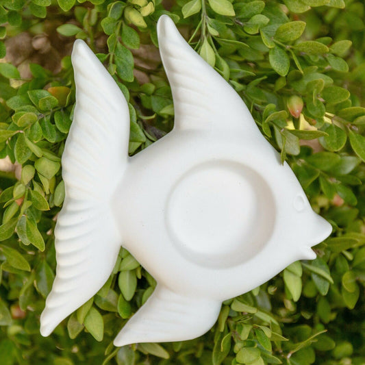 Tropical Fish Tea Light Holder 5.75" Ceramic Bisque Ready To Paint Pottery