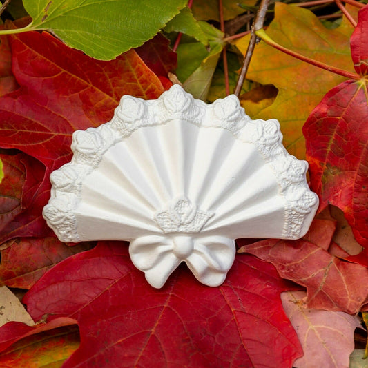 Ornate Fan Pillow Add On 4" Ceramic Bisque Ready To Paint Pottery