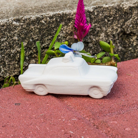 Classic Police Cop Car 3.5" Ceramic Bisque Ready To Paint Pottery