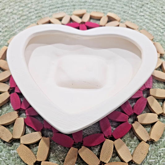Wall Heart with Window Sill 6" Ceramic Bisque Ready To Paint Pottery