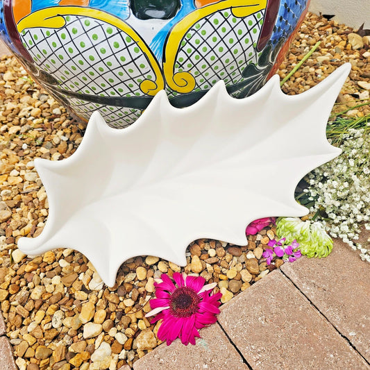 Giant Leaf Center Piece Bowl 17" Ceramic Bisque Ready To Paint Pottery