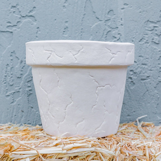 Planter Pot Crackle Effect 6" Ceramic Bisque Ready To Paint Pottery