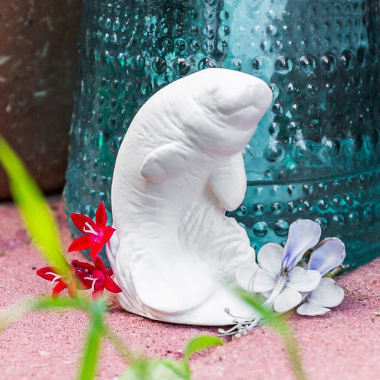 Small Manatee Figurine 2.5" Ceramic Bisque Ready To Paint Pottery