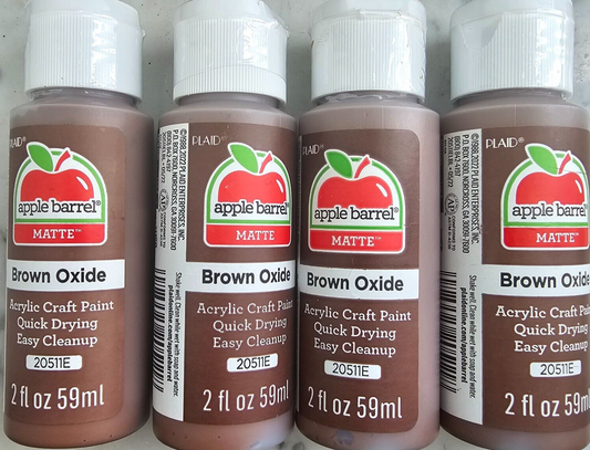 Brown Oxide (4x) 2oz Bottles - (8oz) Apple Barrel Matte Acrylic Paint Art