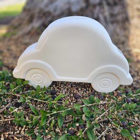 Big Car Coin Bank 9" IN STOCK Ceramic Bisque Ready To Paint Pottery