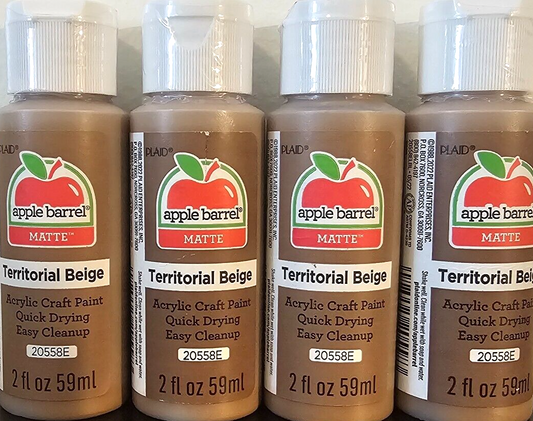 Territorial Beige (4x) 2oz Bottles - (8oz) Apple Barrel Matte Acrylic Paint Army