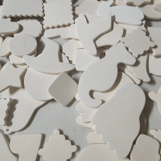 Lot of 20 random tiles 1-3" Ceramic Bisque Ready To Paint Pottery