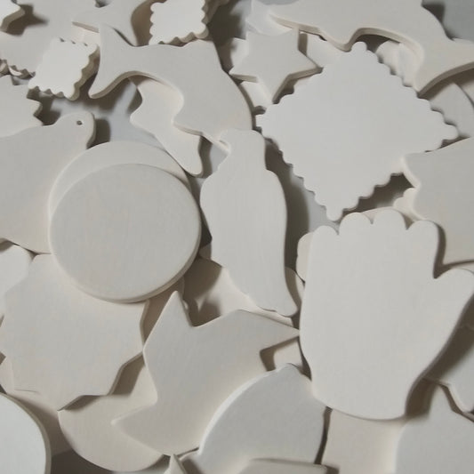 Lot of 20 random tiles 1-3" Ceramic Bisque Ready To Paint Pottery