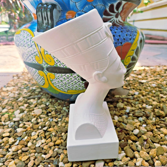 Nefertiti Egyptian Bust 11" Ceramic Bisque Ready To Paint Pottery