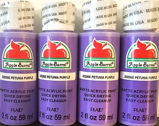 Petunia Purple (4x) 2oz Bottles - (8oz) Apple Barrel Matte Acrylic Paint