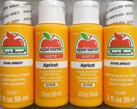 Apricot Orange (4x) 2oz Bottles (8oz) Apple Barrel Matte Acrylic Paint