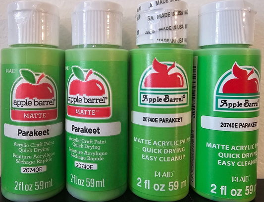 Parakeet Green (4x) 2oz Bottles - (8oz) Apple Barrel Matte Acrylic Paint