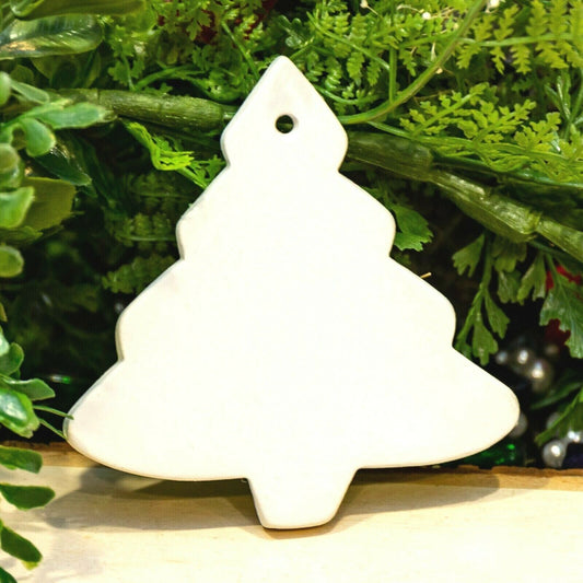 Smooth Christmas Tree Ornament 3.75" Ceramic Bisque Ready To Paint Pottery