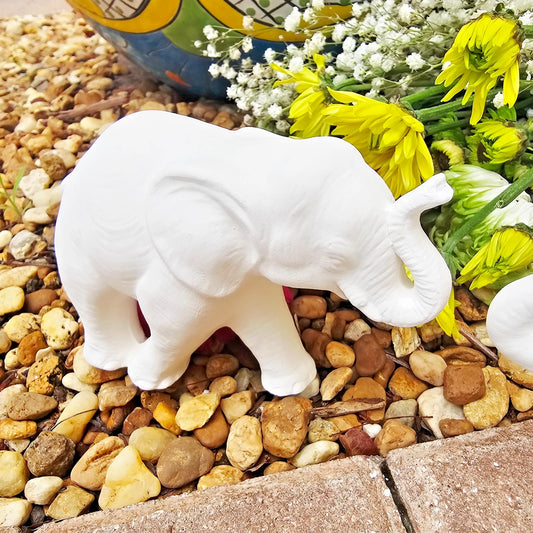 Elephant Pair 5.25" Ceramic Bisque Ready To Paint Pottery