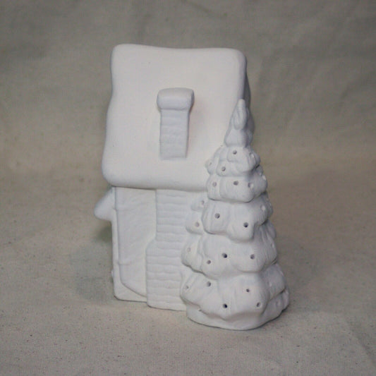 Christmas Candy Shop House 5x5 Ceramic Bisque Ready To Paint Pottery