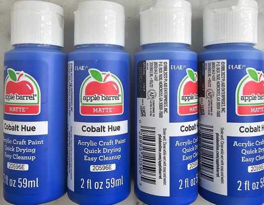 Cobalt Hue Blue (4x) 2oz Bottles - (8oz) Apple Barrel Matte Acrylic Paint