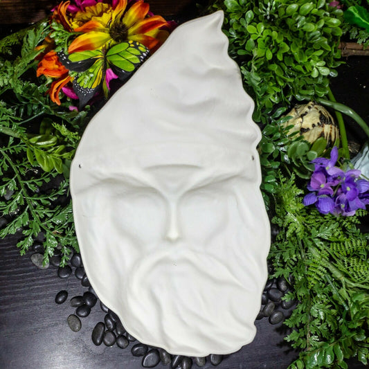 Merlin Wizard Mask 12" Ceramic Bisque Ready To Paint Pottery
