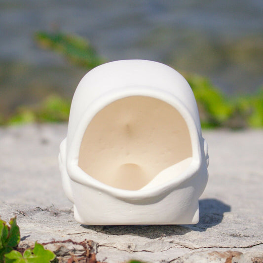Cute Big Mouth Whale 3.5" Ceramic Bisque Ready To Paint Pottery