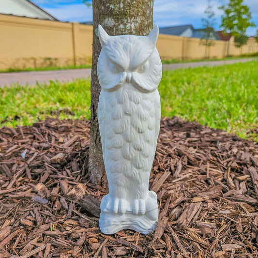 Large Gazing Owl 9" Ceramic Bisque Ready To Paint Pottery