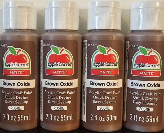 Brown Oxide (4x) 2oz Bottles - (8oz) Apple Barrel Matte Acrylic Paint