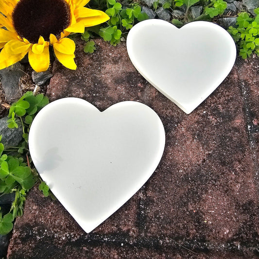 2x Heart Tiles 4.5" IN STOCK Ceramic Bisque Ready To Paint Pottery