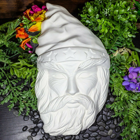 Merlin Wizard Mask 12" Ceramic Bisque Ready To Paint Pottery