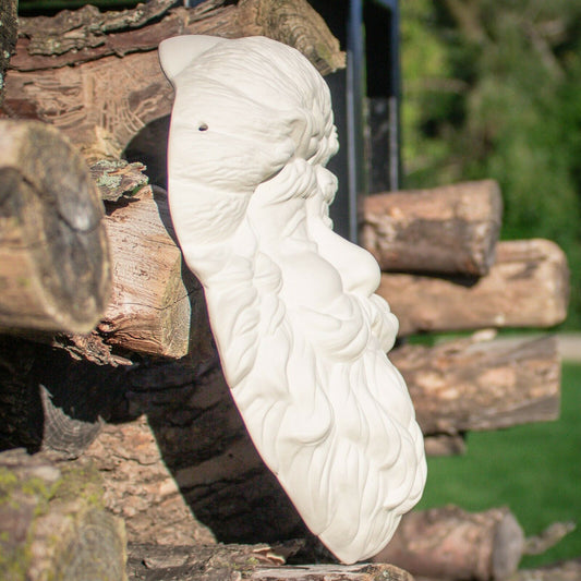 Saint Nicolas Santa Mask 8.5" Ceramic Bisque Ready To Paint Pottery