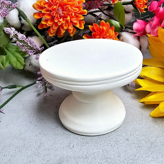 Base Pillar Candle Holder 3.3" Ceramic Bisque Ready To Paint Pottery