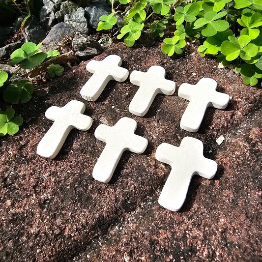 6x Tiny Cross Addons 1.3" Ceramic Bisque Ready To Paint Pottery