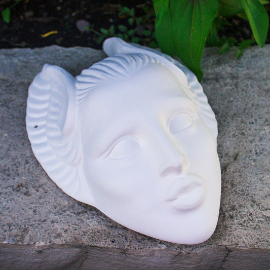 Valkyrie Mask 9x6 Ceramic Bisque