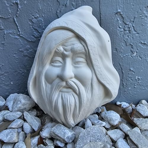 Wizard Warlock Mask 9.5" Ceramic Bisque Ready to Paint Pottery