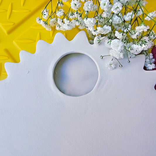 Sun With Smooth Face Wall Piece 7.5" Ceramic Bisque Ready To Paint Pottery