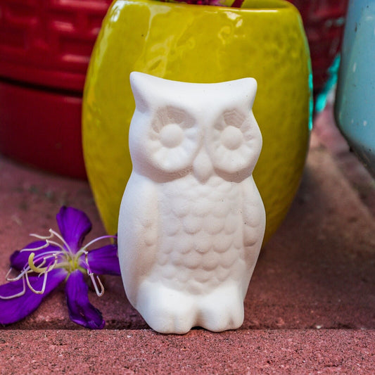 Cute Detailed Owl Bird 2.6" Ceramic Bisque Ready To Paint Pottery