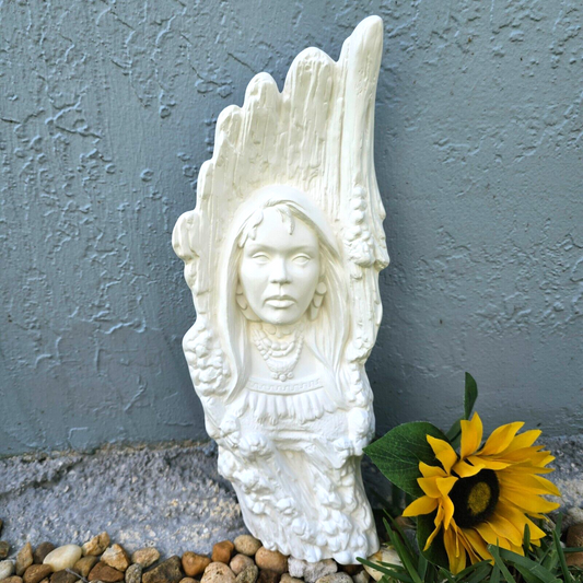 Giant Native American On Bark 14.5" Ceramic Bisque Ready To Paint Pottery