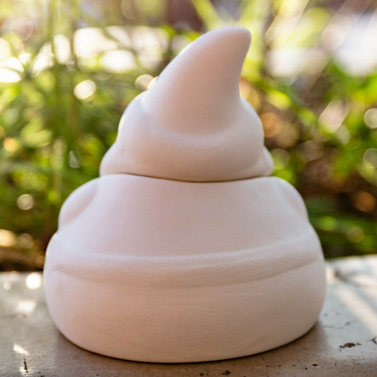 Bubbly Christmas Santa Box 4.3" Ceramic Bisque Ready To Paint Pottery