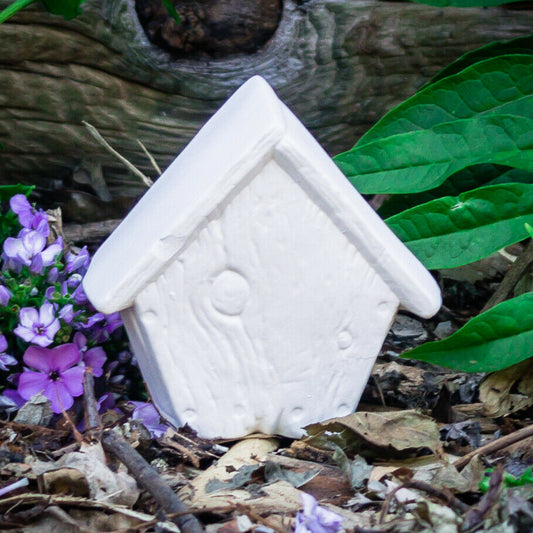Small Cute Bird House 3.75" Ceramic Bisque Ready To Paint Pottery