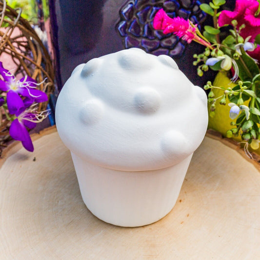 Sweet Cupcake Box 4.7" Ceramic Bisque Ready To Paint Pottery