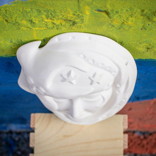 Star Face Mask 8x6 Ceramic Bisque Ready To Paint Pottery