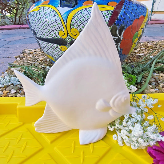 Large Tropical Longfin Bannerfish 9" Ceramic Bisque Ready To Paint Pottery