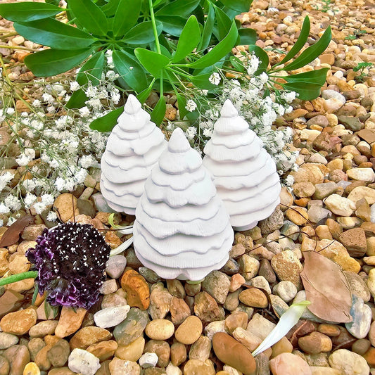 Three Small Christmas Pine Trees 2.5" each Ceramic Bisque Ready To Paint Pottery