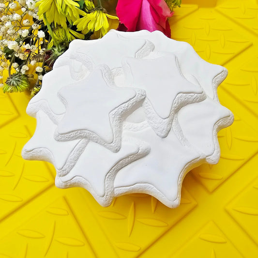 Stars Cookie Cake Box 6.75" Ceramic Bisque Ready To Paint Pottery