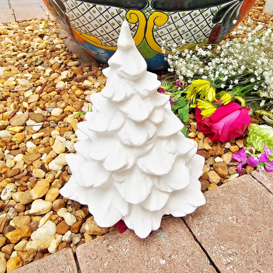 Medium Christmas Tree With Base 8" Ceramic Bisque Ready To Paint Pottery