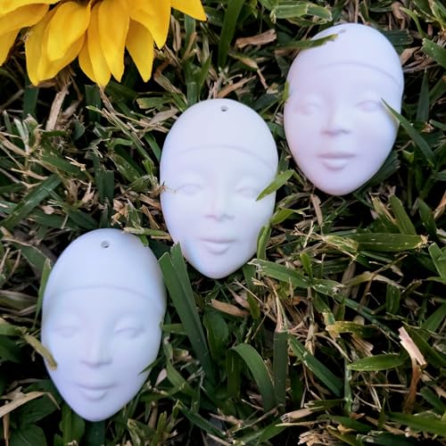 Set of 3 Mini Masks 3" Ceramic Bisque Ready To Paint Pottery